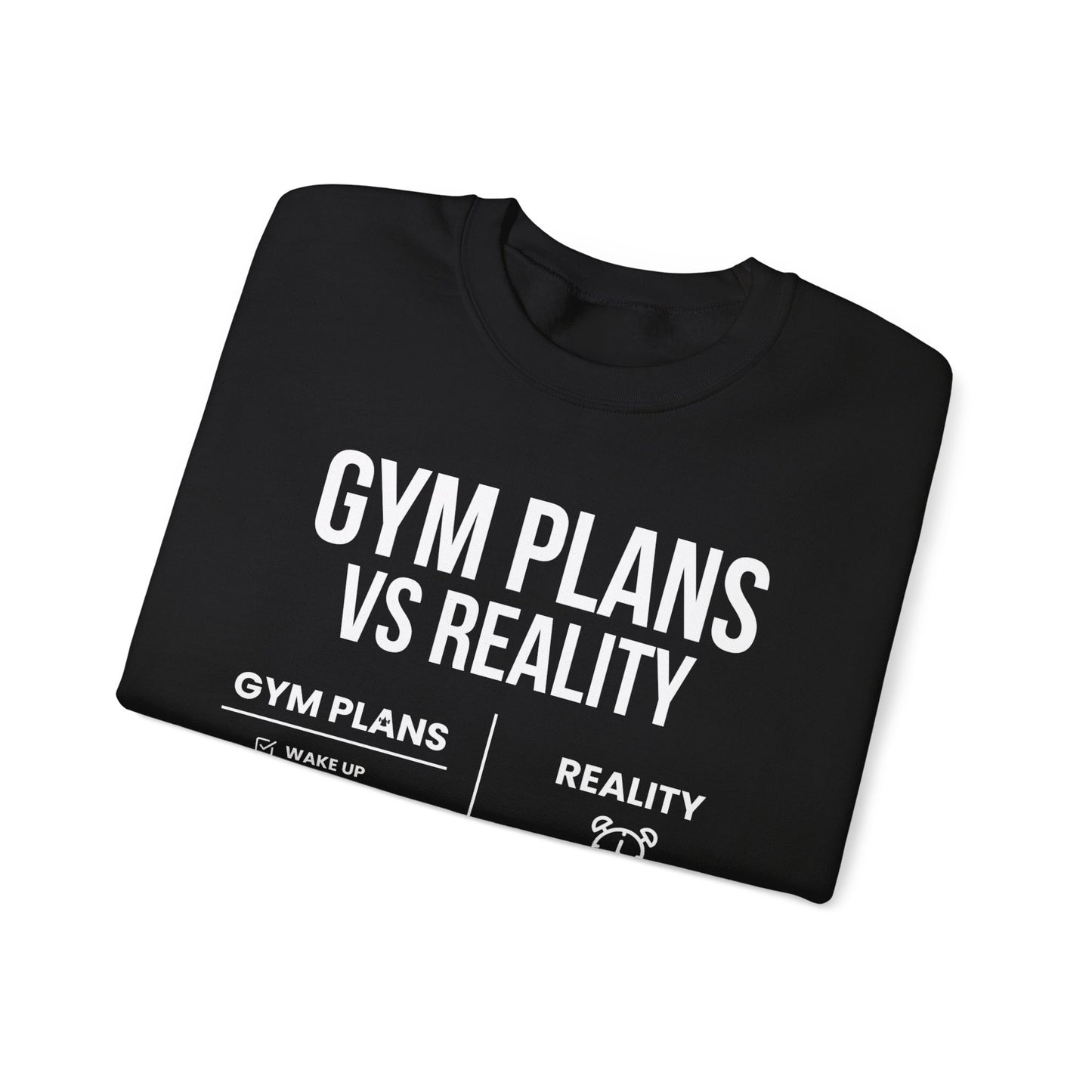 Gym Plans vs Reality Hoodie – Funny Workout Hoodie, Fitness Humor Sweatshirt, Unisex Heavy Blend Hooded Sweatshirt