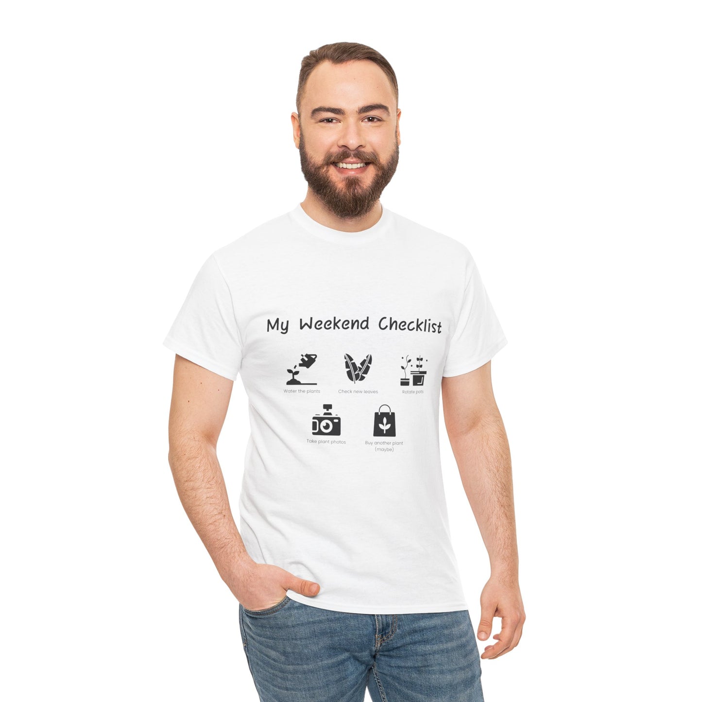 My Weekend Checklist Plants T-Shirt — Cute Plant Lover Shirt, Gardening Tee, Botanical Graphic Tee, Gifts for Plant Moms & Plant Dads