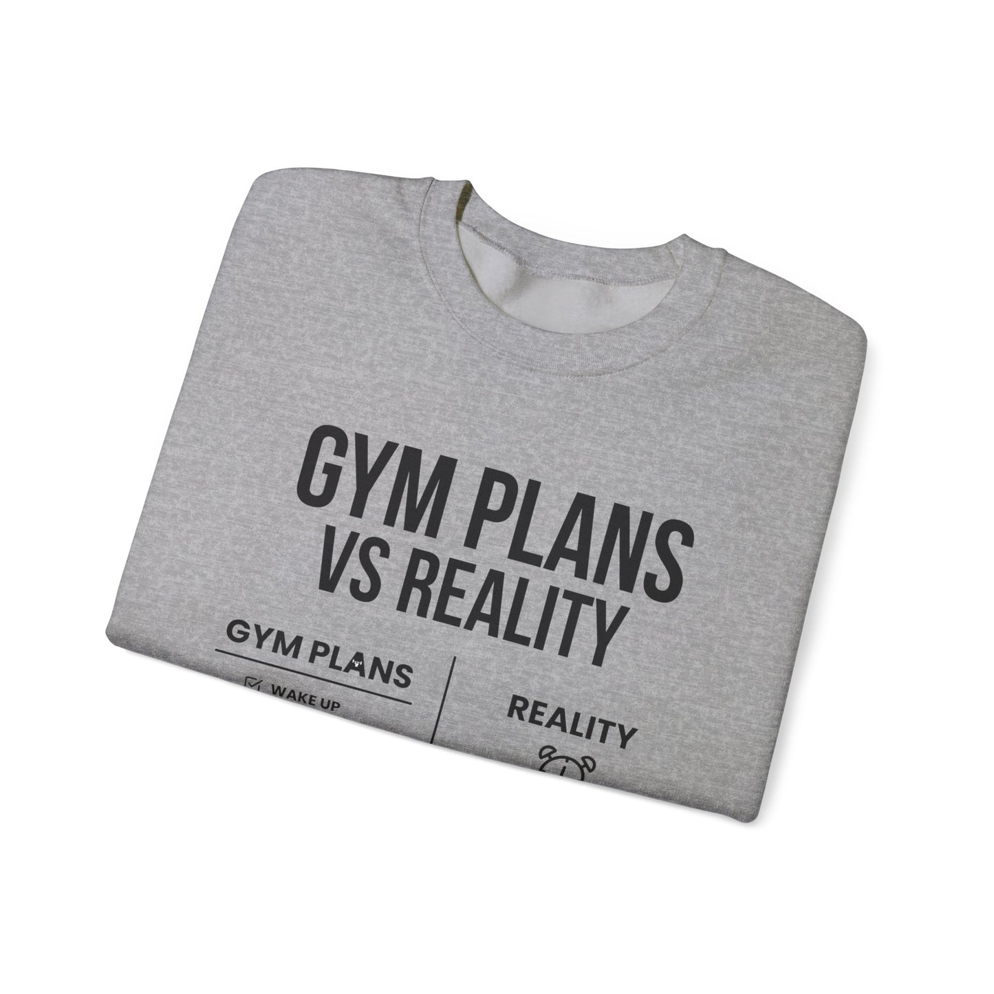 Gym Plans vs Reality Hoodie – Funny Workout Hoodie, Fitness Humor Sweatshirt, Unisex Heavy Blend Hooded Sweatshirt