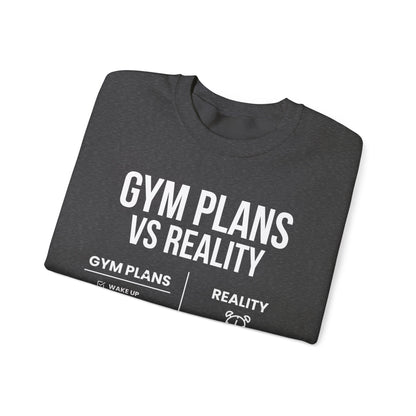 Gym Plans vs Reality Hoodie – Funny Workout Hoodie, Fitness Humor Sweatshirt, Unisex Heavy Blend Hooded Sweatshirt