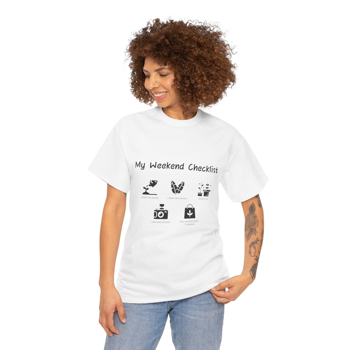 My Weekend Checklist Plants T-Shirt — Cute Plant Lover Shirt, Gardening Tee, Botanical Graphic Tee, Gifts for Plant Moms & Plant Dads