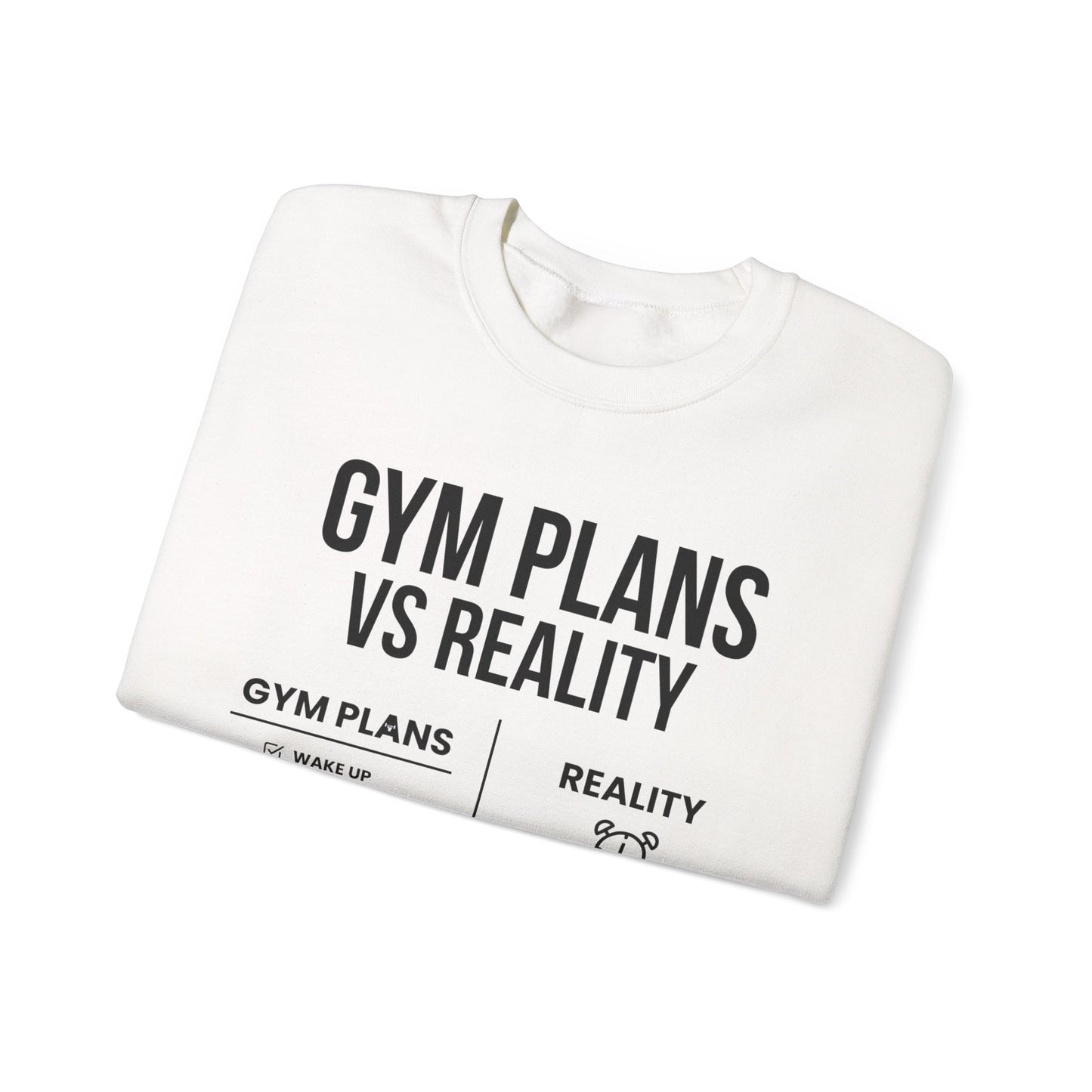 Gym Plans vs Reality Hoodie – Funny Workout Hoodie, Fitness Humor Sweatshirt, Unisex Heavy Blend Hooded Sweatshirt