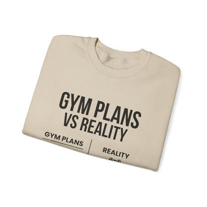 Gym Plans vs Reality Hoodie – Funny Workout Hoodie, Fitness Humor Sweatshirt, Unisex Heavy Blend Hooded Sweatshirt