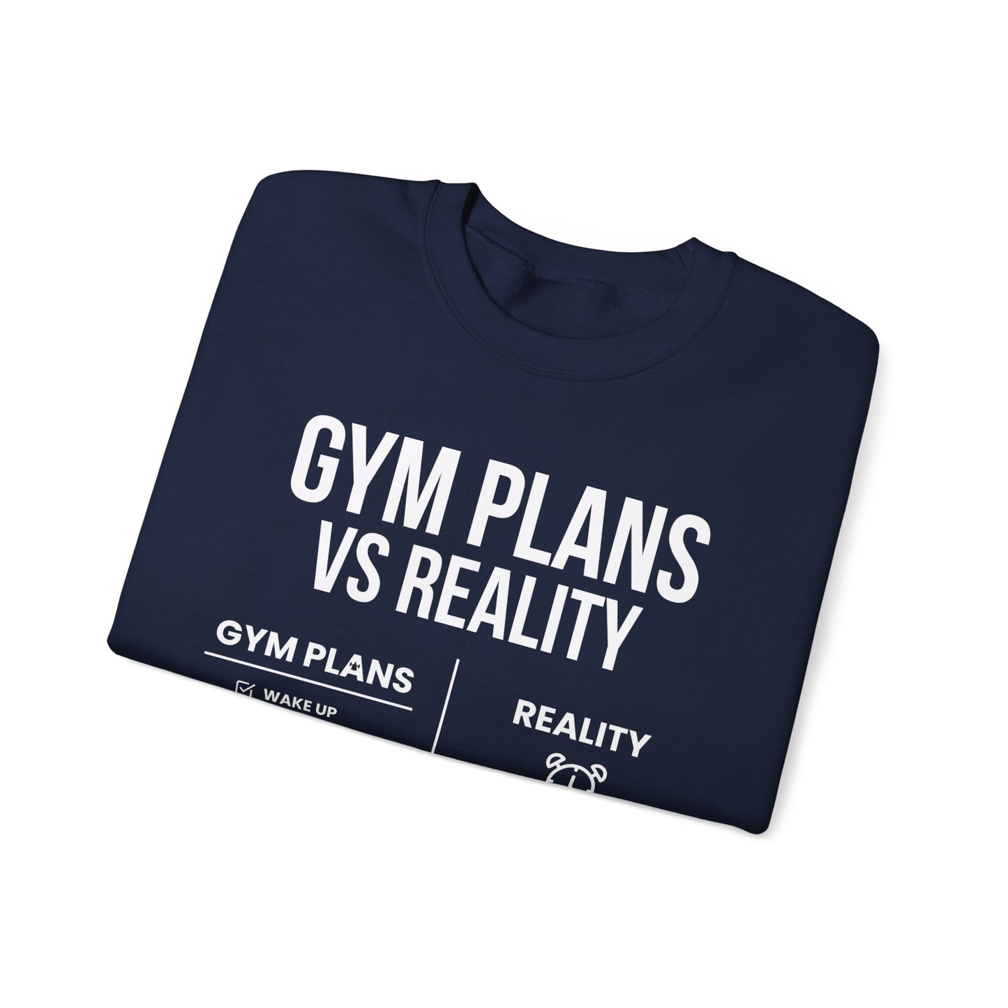 Gym Plans vs Reality Hoodie – Funny Workout Hoodie, Fitness Humor Sweatshirt, Unisex Heavy Blend Hooded Sweatshirt