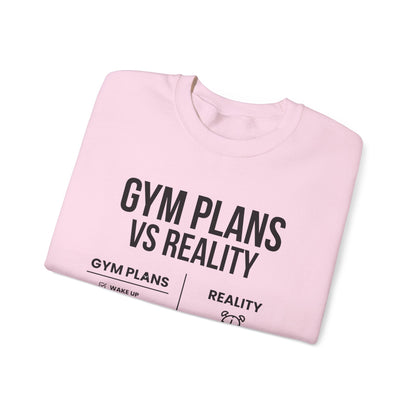 Gym Plans vs Reality Hoodie – Funny Workout Hoodie, Fitness Humor Sweatshirt, Unisex Heavy Blend Hooded Sweatshirt